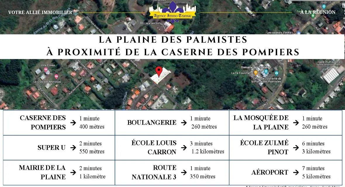 Terrain constructible de 528 m² à La Plaine des Palmistes, proximité commodités 
