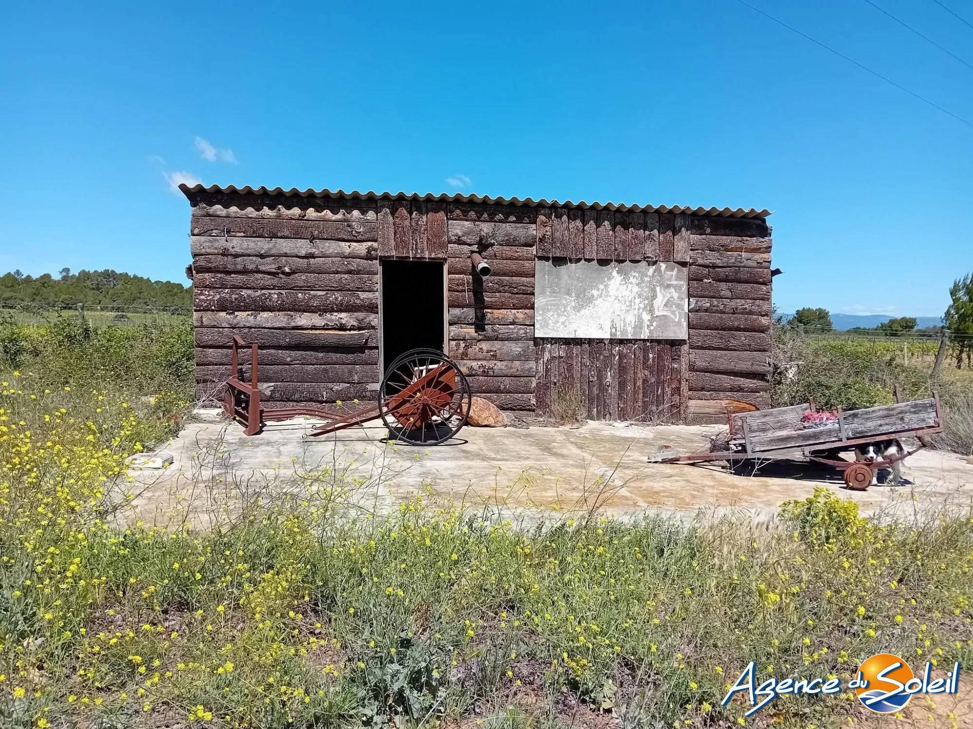 Ancien ranch sir dalle béton o0m2 branchements  eau et edf ayant exis Terrain non constructible de 16 830 m² à Paraza près du canal du Midi 