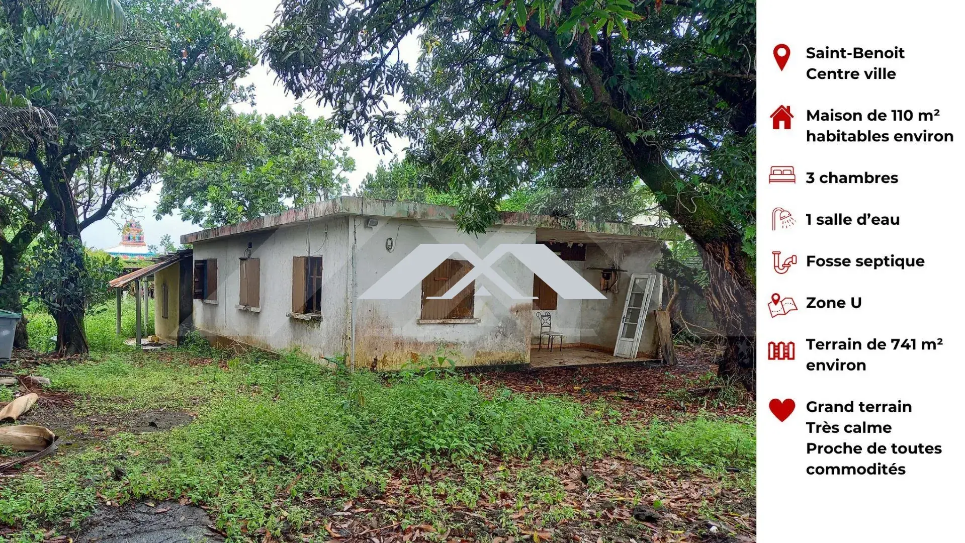 Maison SATEC à rénover ou démolir à Saint-Benoît - Centre-ville