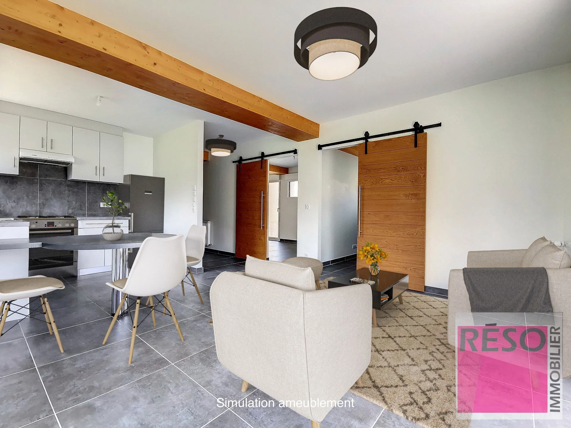 Appartement T3 rénové avec terrasse, balcon et stationnements à Habère-Lullin 