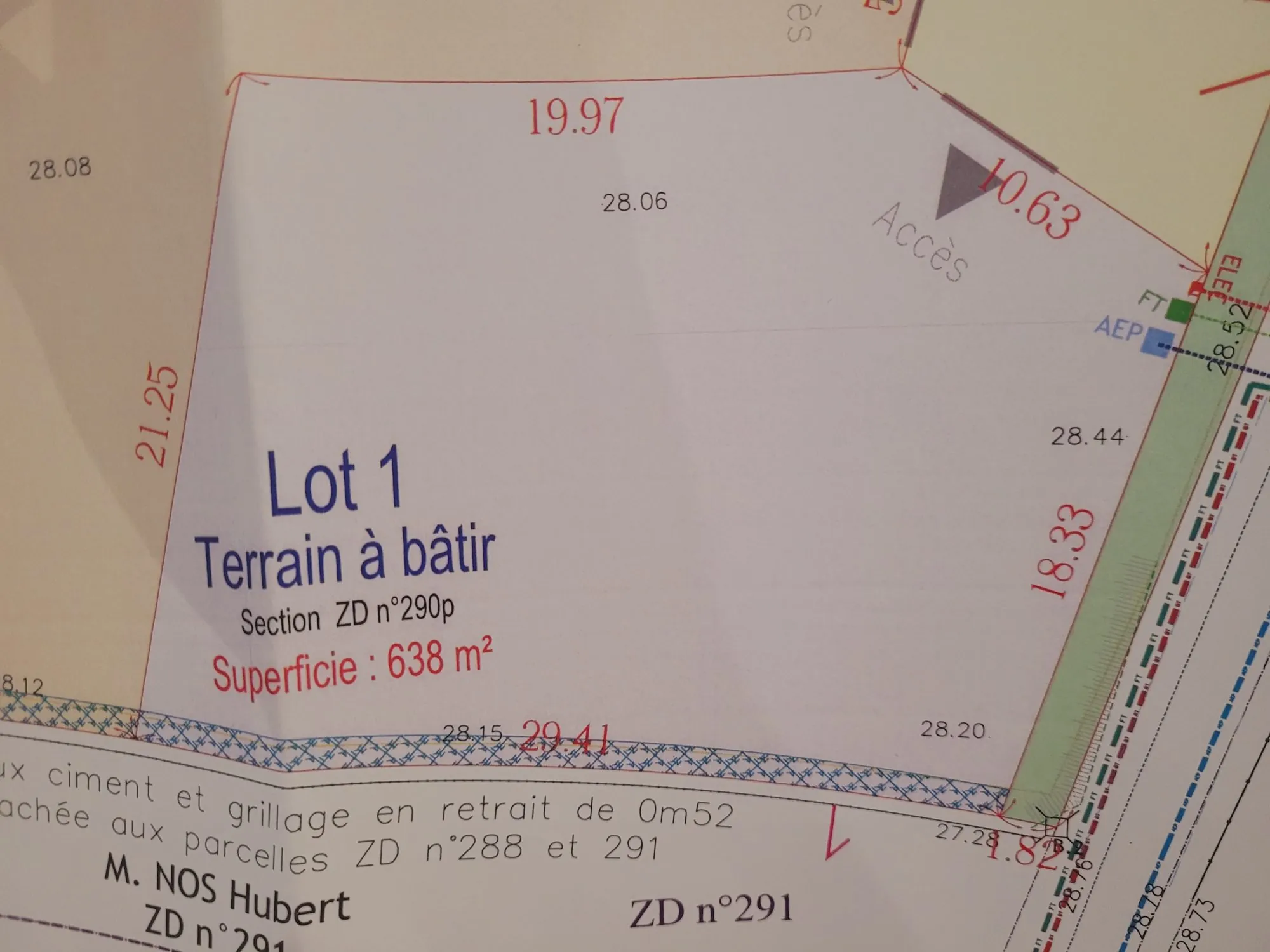 Terrain constructible à Hondouville 638 m² avec vue campagne