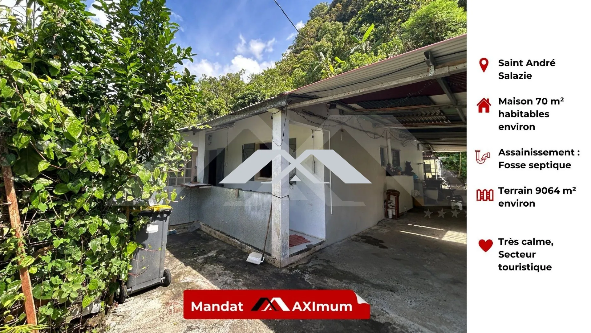 Maison créole de 70 m² avec grand terrain à Saint-André, La Réunion