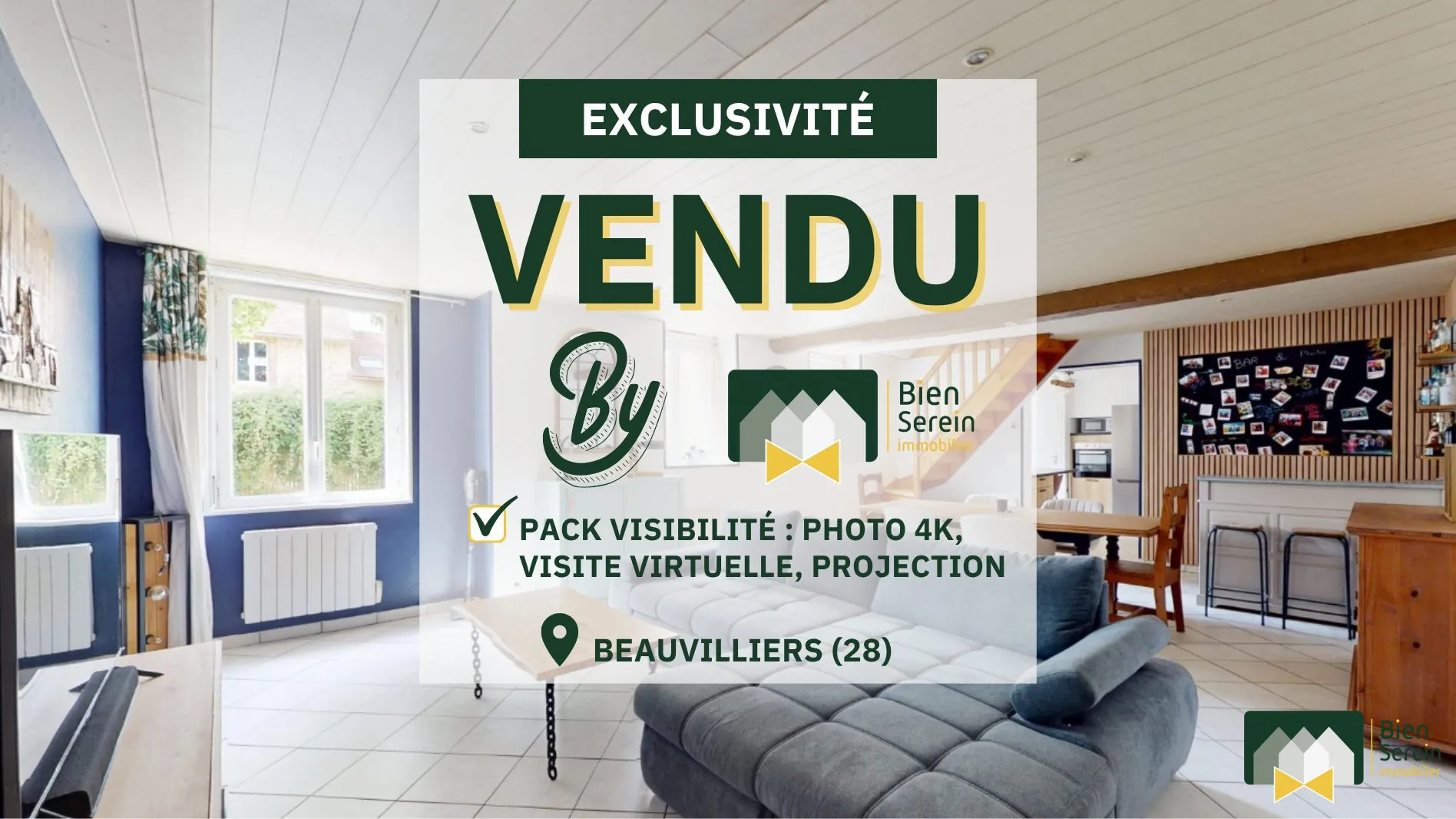 Maison en pierre de 104 m² avec terrasse et double garage à Beauvilliers - Proche Voves