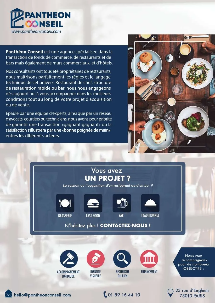 Grand restaurant flexible à Levallois-Perret avec cuisine professionnelle et terrasse