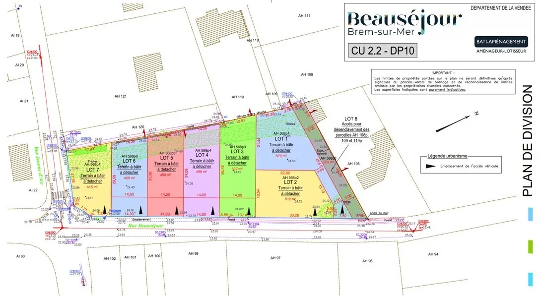 Terrain à vendre à Brem sur Mer – Parcelle viabilisée de 579 m²