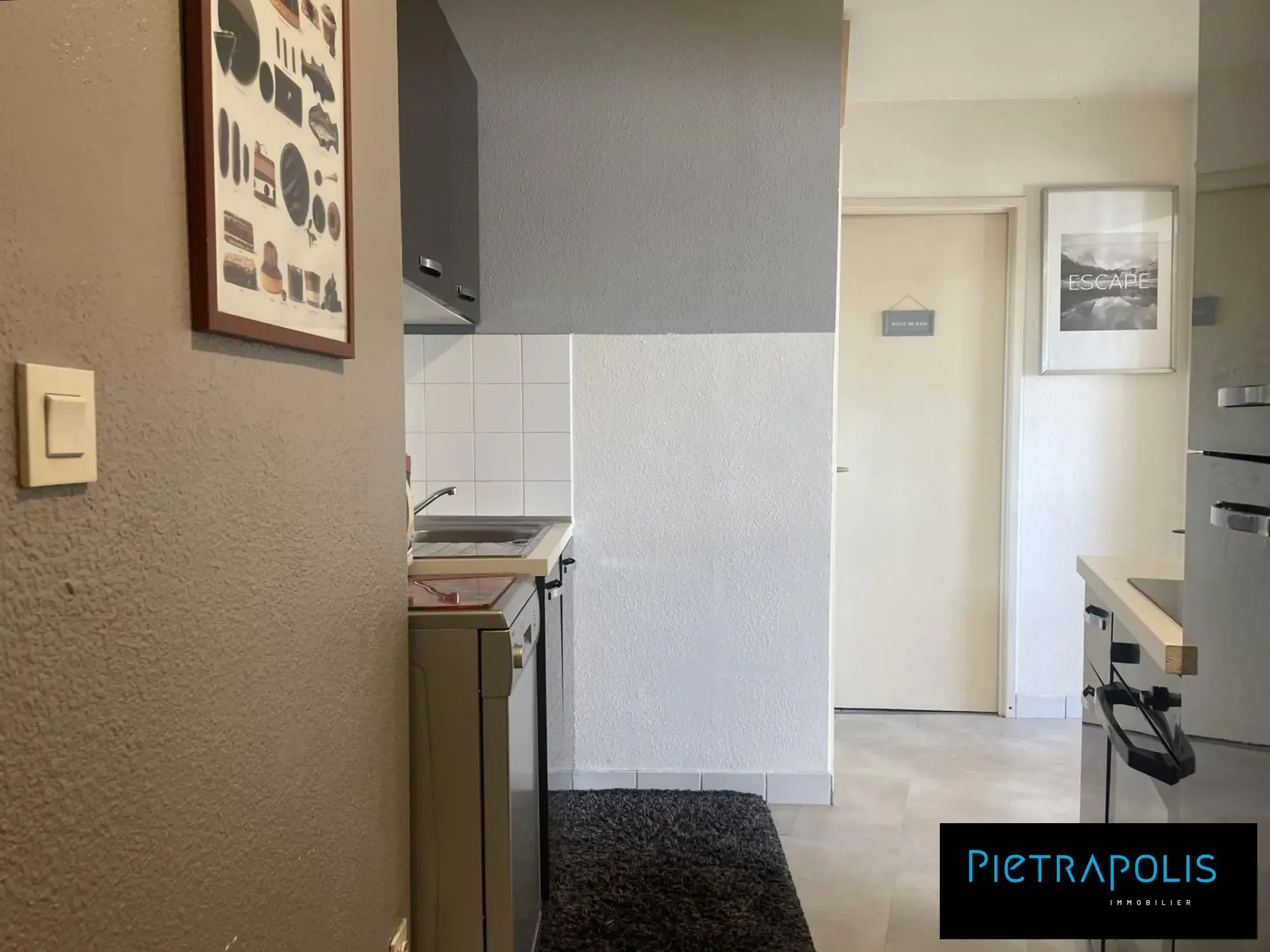 Cuisine Appartement T2 lumineux avec vue dégagée à Lyon 7e - Parc Blandan 