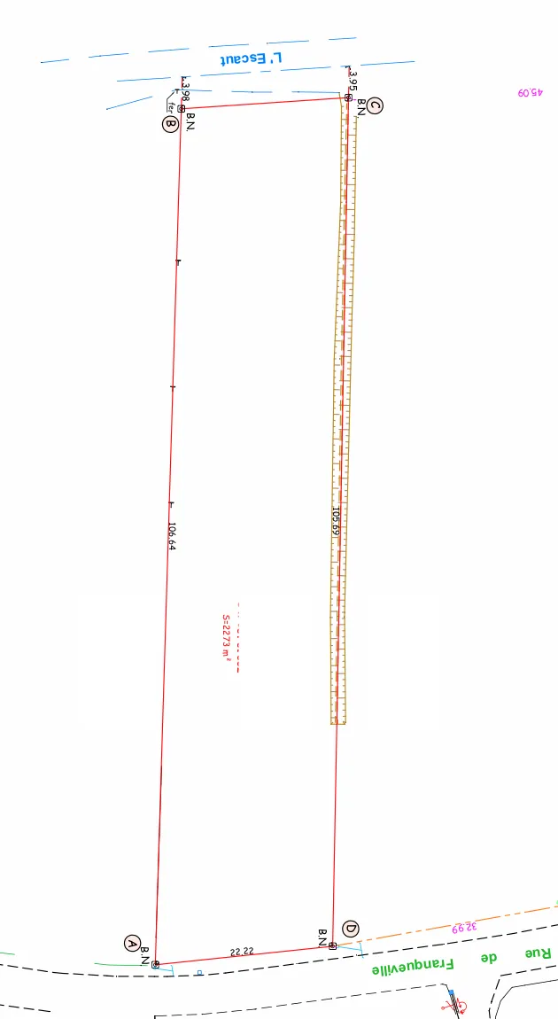 Terrain constructible de 2273 m² à Honnecourt avec vue sur rivière