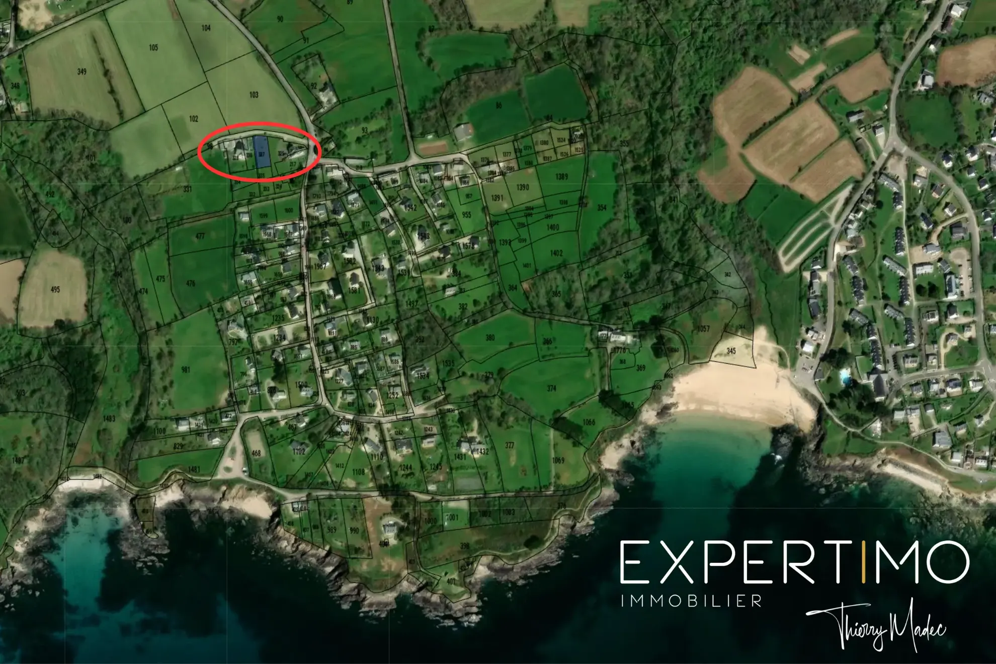 Terrain à bâtir de 800 m² avec vue mer à Plougonvelin (Chemin ar Ven Cosquer Village)