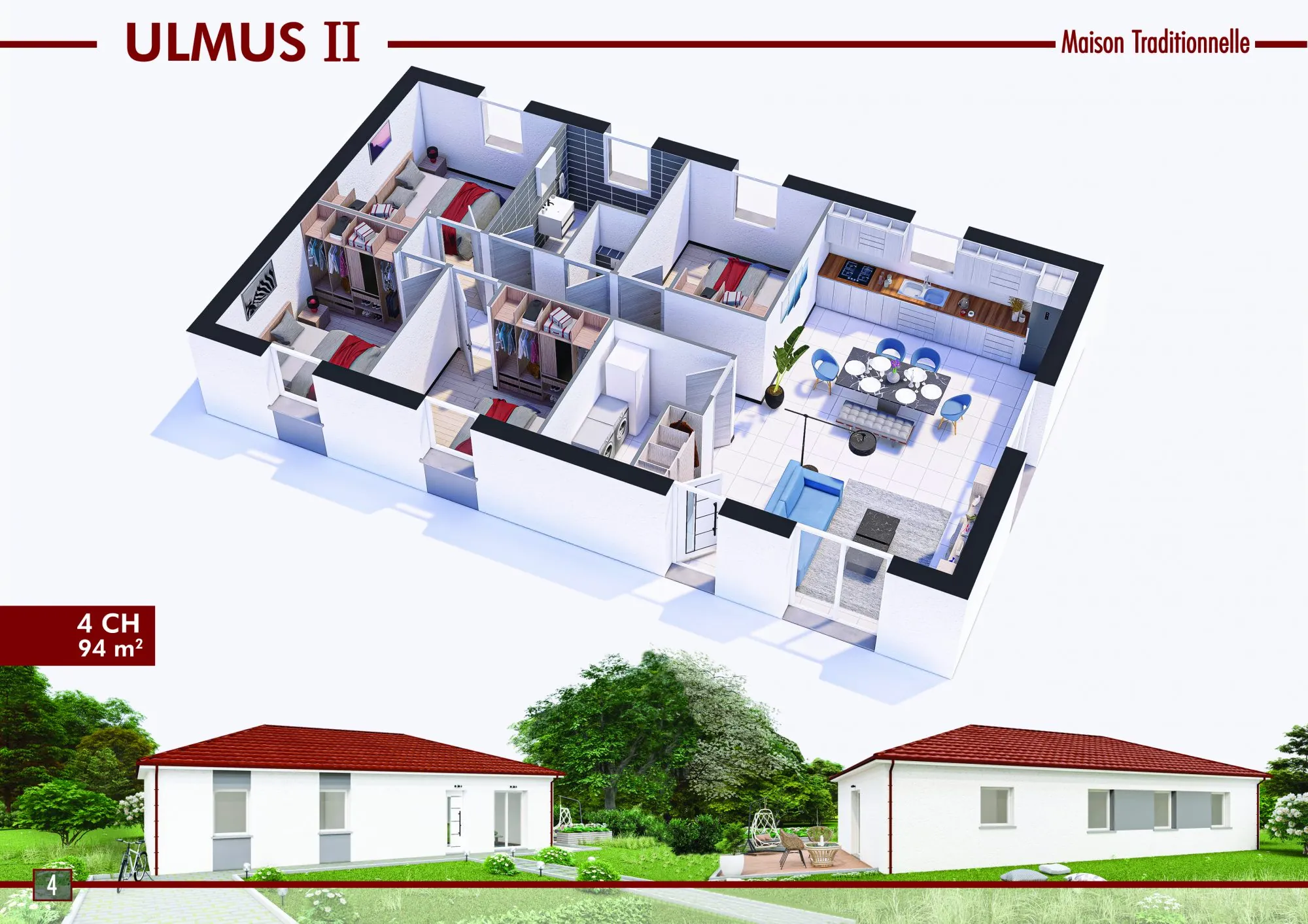 Maison neuve à construire à Baudonvilliers avec 4 chambres et prestations modernes 