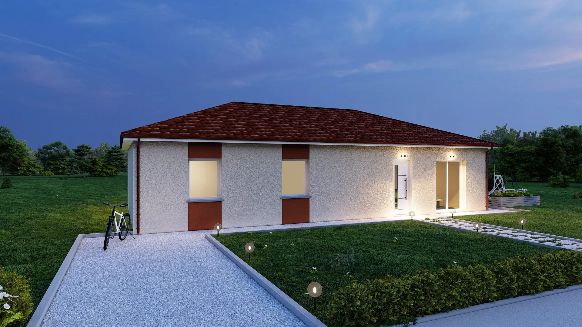 Maison neuve à construire à Baudonvilliers avec 4 chambres et prestations modernes 