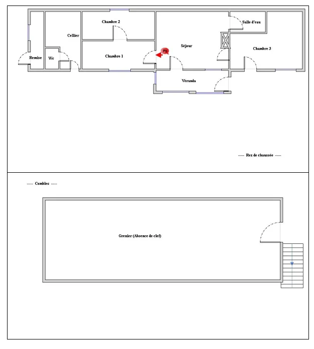 Longère à rénover proche Bacqueville-en-Caux avec 3 chambres et terrain de 405 m² 