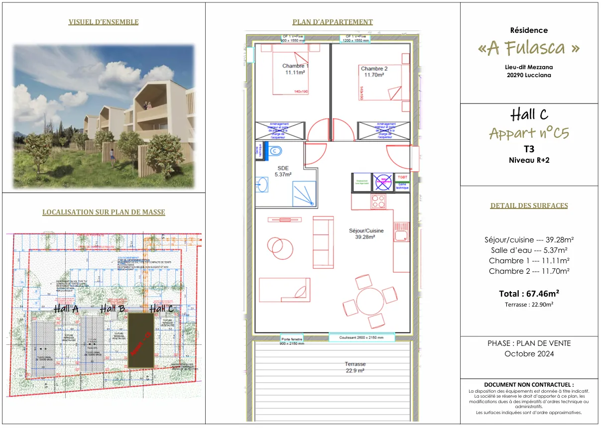 Appartement T3 avec terrasse à Lucciana - Résidence calme et sécurisée 