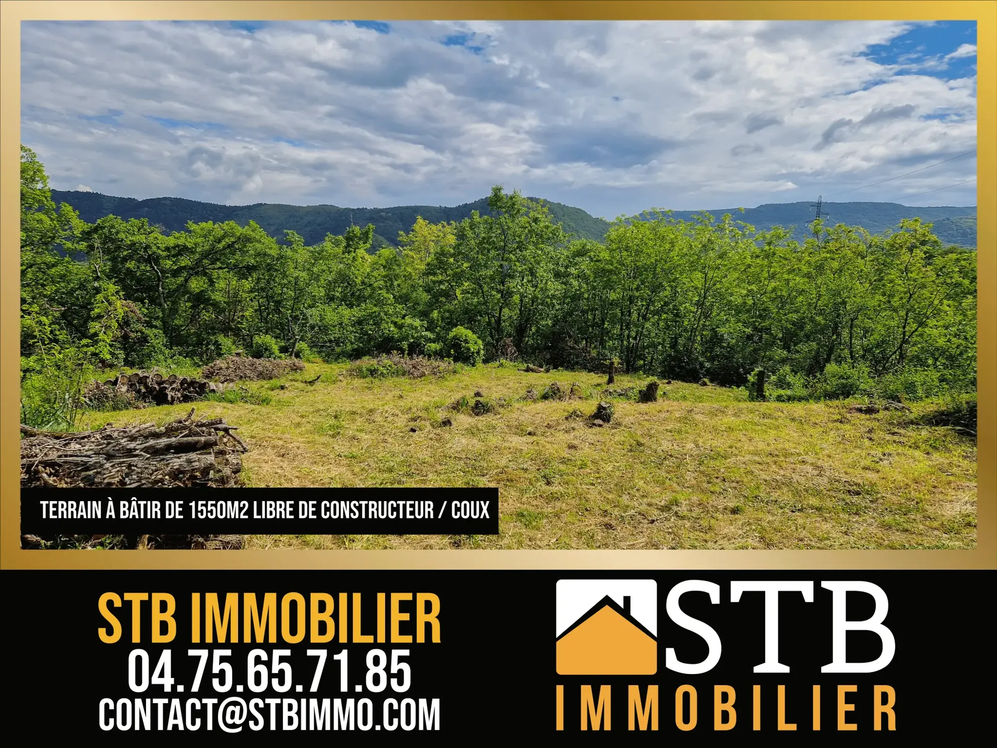 Terrain constructible à Coux avec vue panoramique et environnement calme
