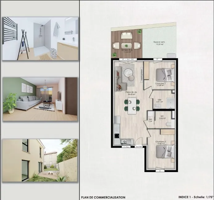 Appartement neuf de 69m² avec terrasse et parking à Lunéville 