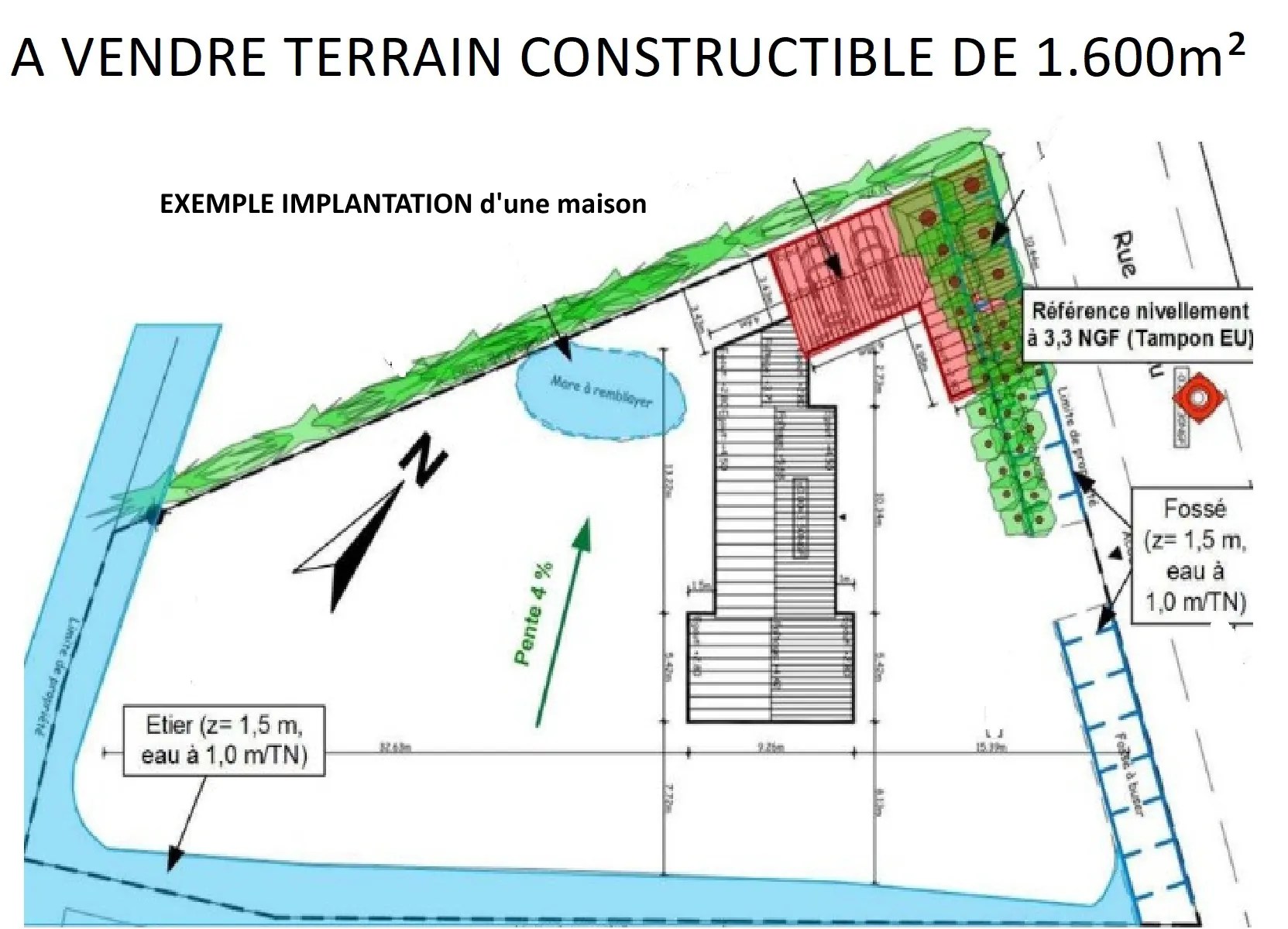 Terrain constructible de 1600 m² avec vue à Bouin - Opportunité rare