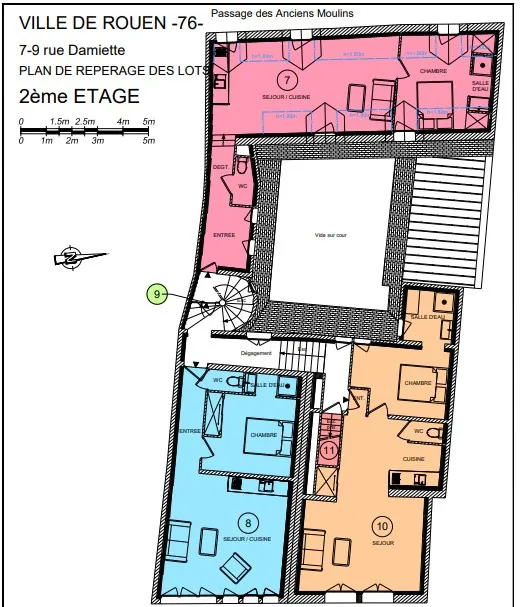 Superbe T2 rénové de 35,7 m² à Rouen, dernier étage, lumineux et idéal pour investisseur ou résident 