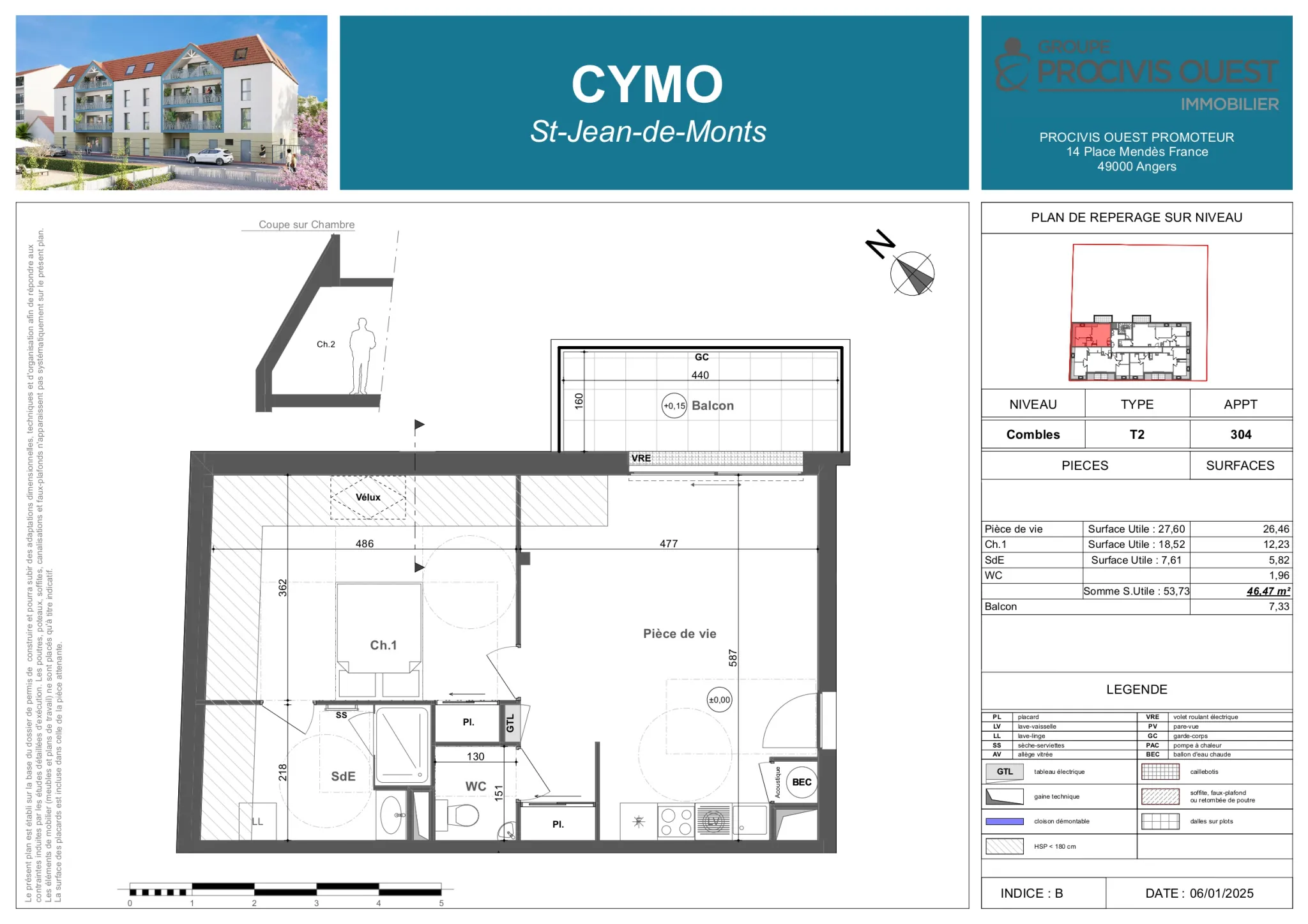 Appartement 2 pièces avec parking à Saint-Jean-de-Monts proches de l'océan