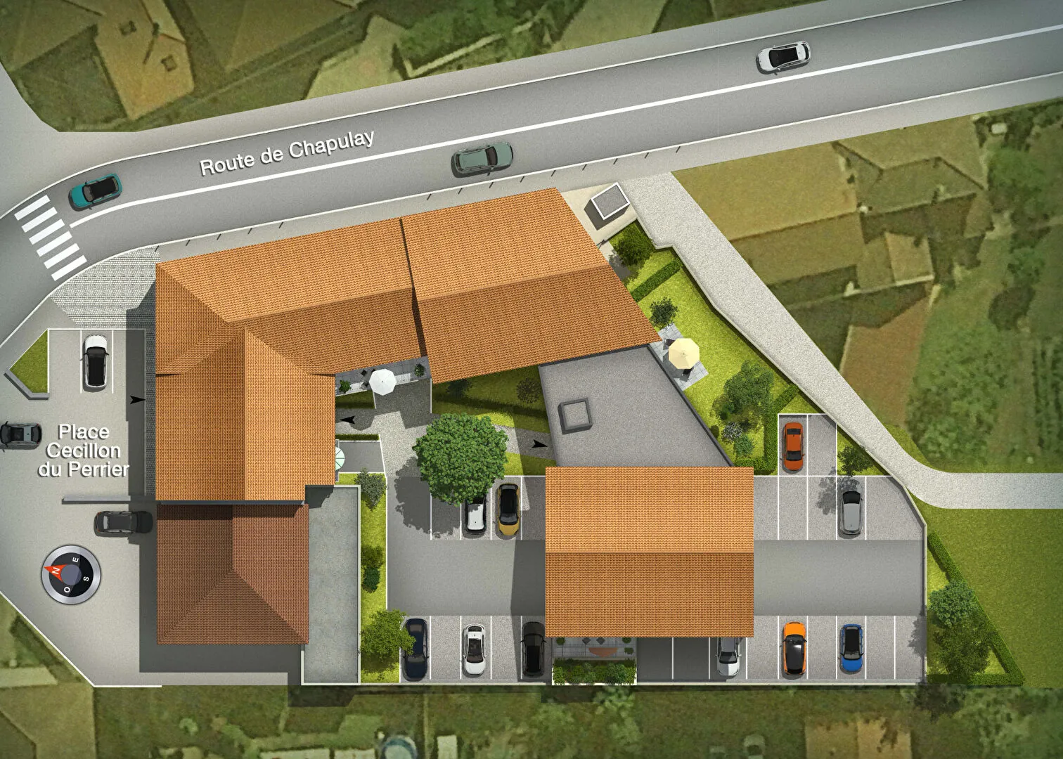 Appartement T3 de 65,4 m² avec terrasse et garage à Septème - Vue sud-ouest 