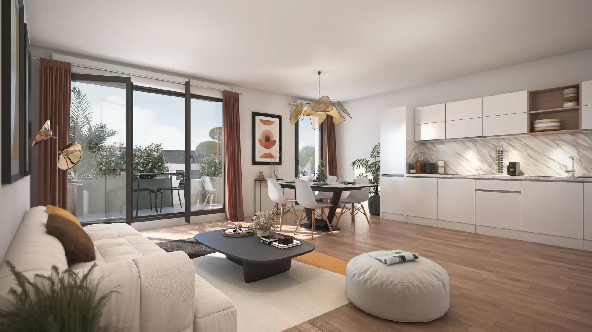 Appartement 2 pièces neuf avec balcon et parking privé à Caen