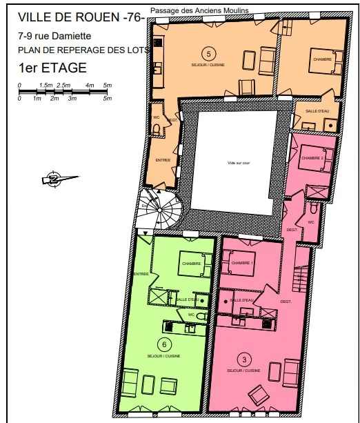 Appartement T2 lumineux de 54 m² à Rouen, entièrement rénové, proche commodités 