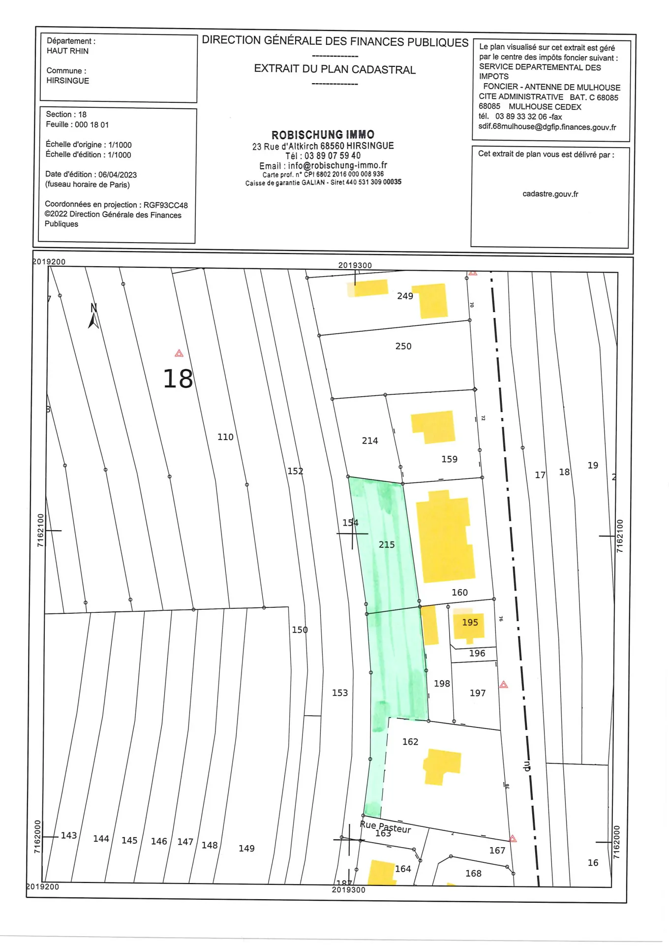 Terrain constructible à HIRSINGUE d'environ 15 ares 80 - Idéal pour bâtir 
