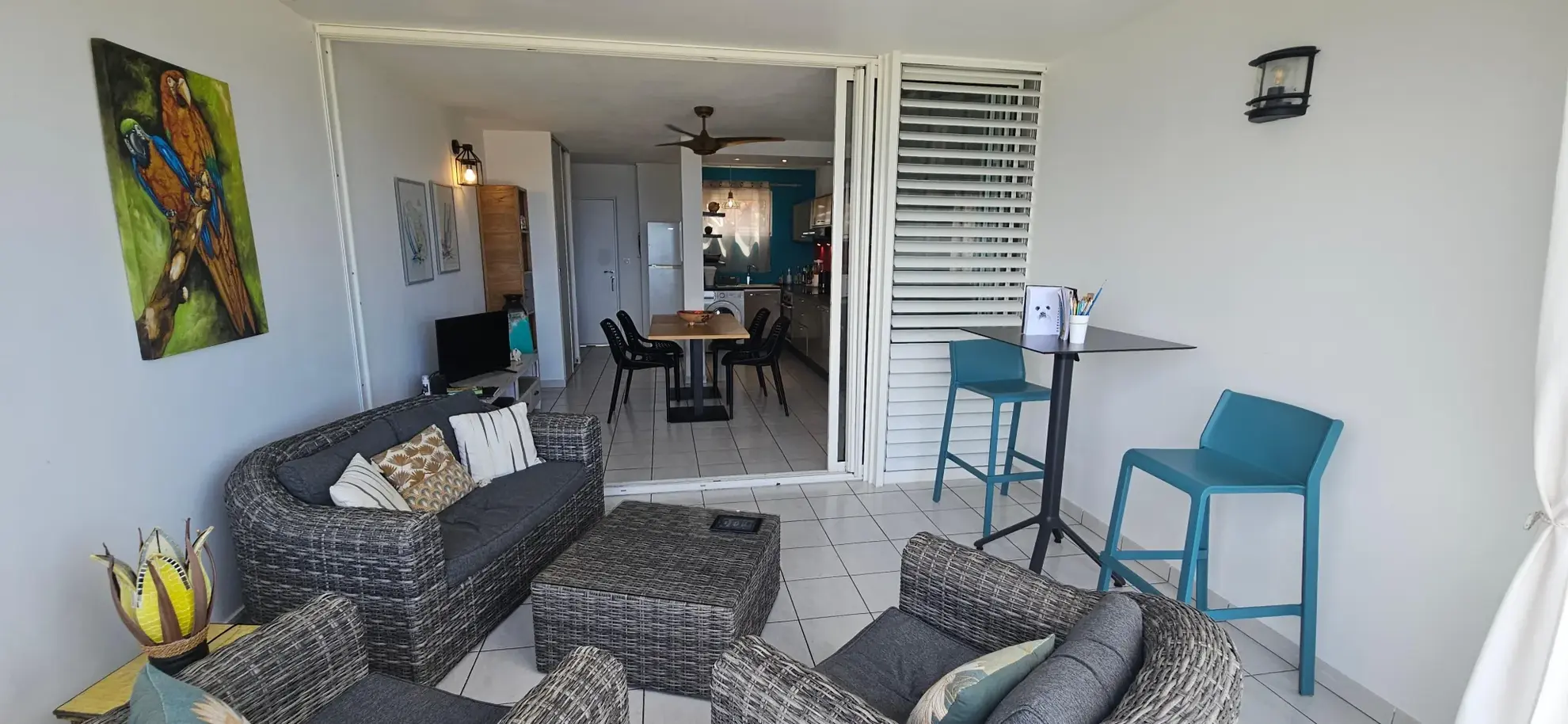 Très bel appartement F3 meublé avec vue mer aux Trois-Ilets 