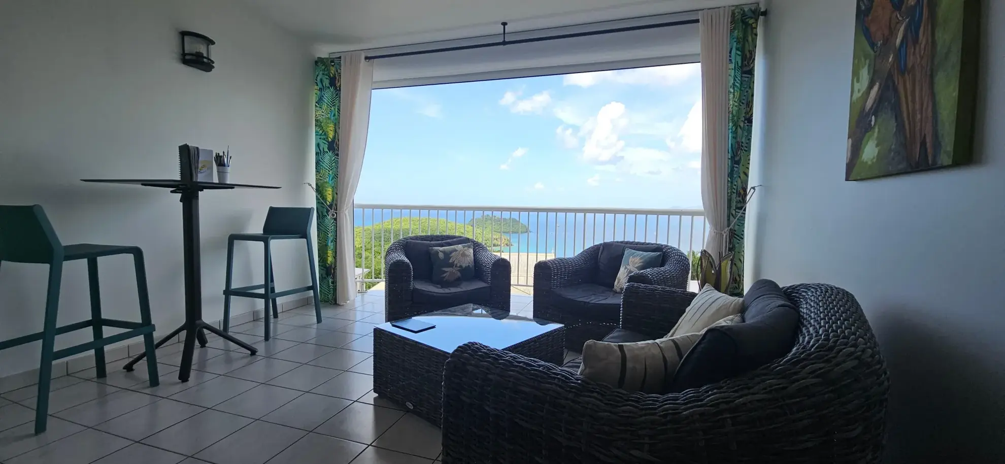 Très bel appartement F3 meublé avec vue mer aux Trois-Ilets 