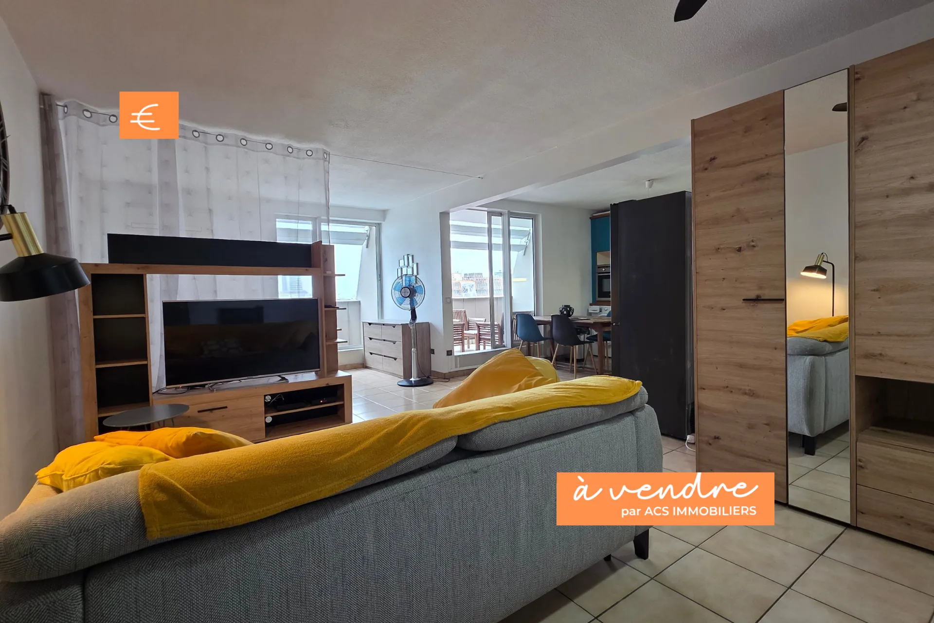 Bel appartement T2 avec vue sur mer et terrasse au centre de Fort-de-France