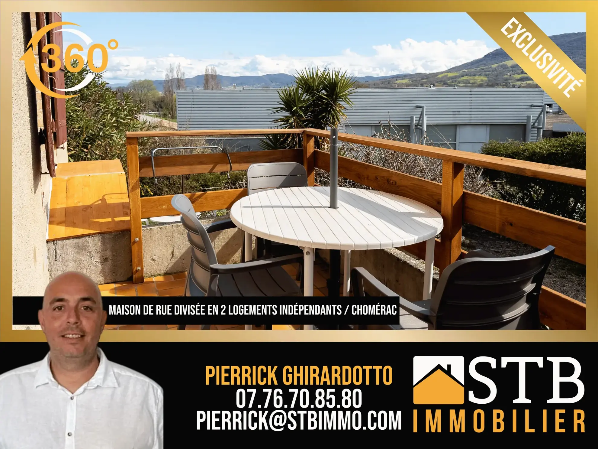 Maison de village à Chomérac divisée en deux logements avec jardin et combles aménageables