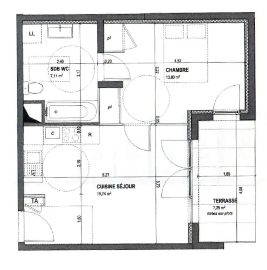 Appartement T2 de 40 m² à Beaumont en Haute-Savoie avec terrasse et stationnements 
