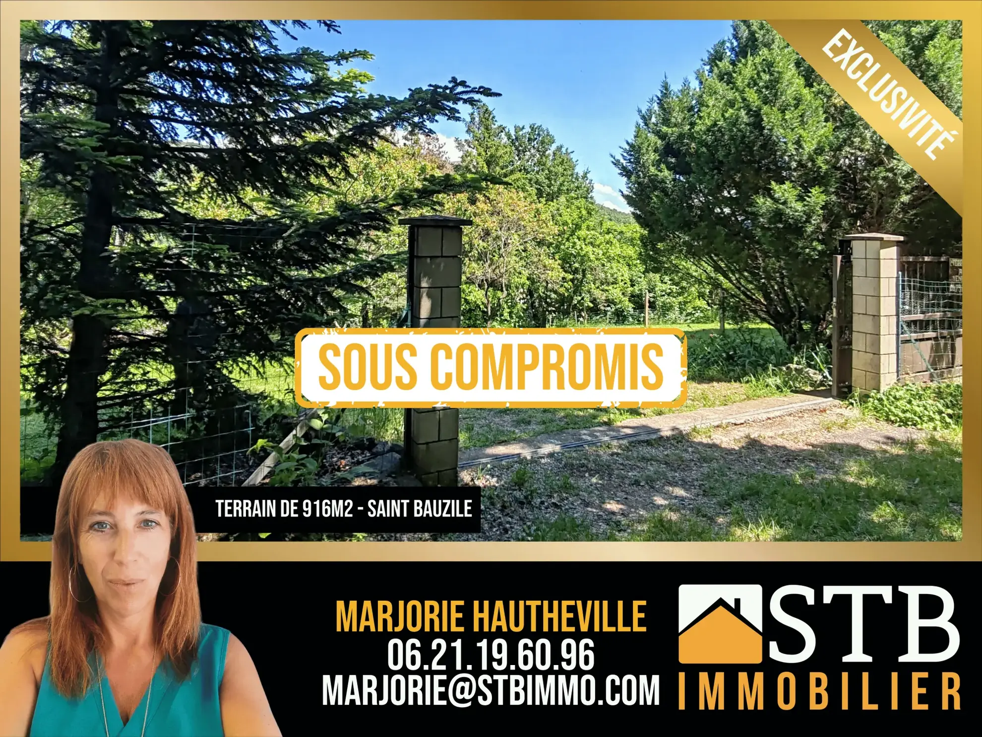 Terrain constructible de 916 m² à Saint-Bauzile en Ardèche avec vue dégagée