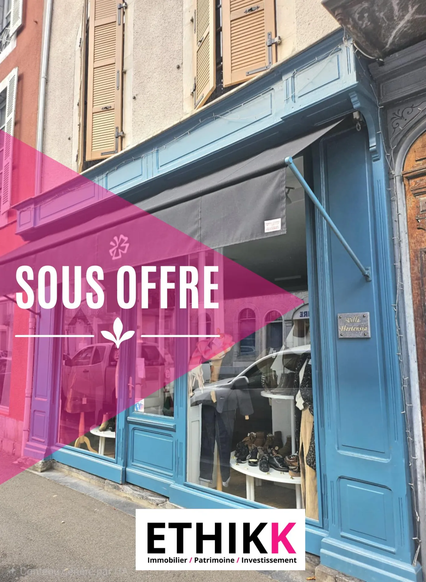 Local commercial de 38 m² en centre-ville de Bagnères-de-Bigorre, bail en cours