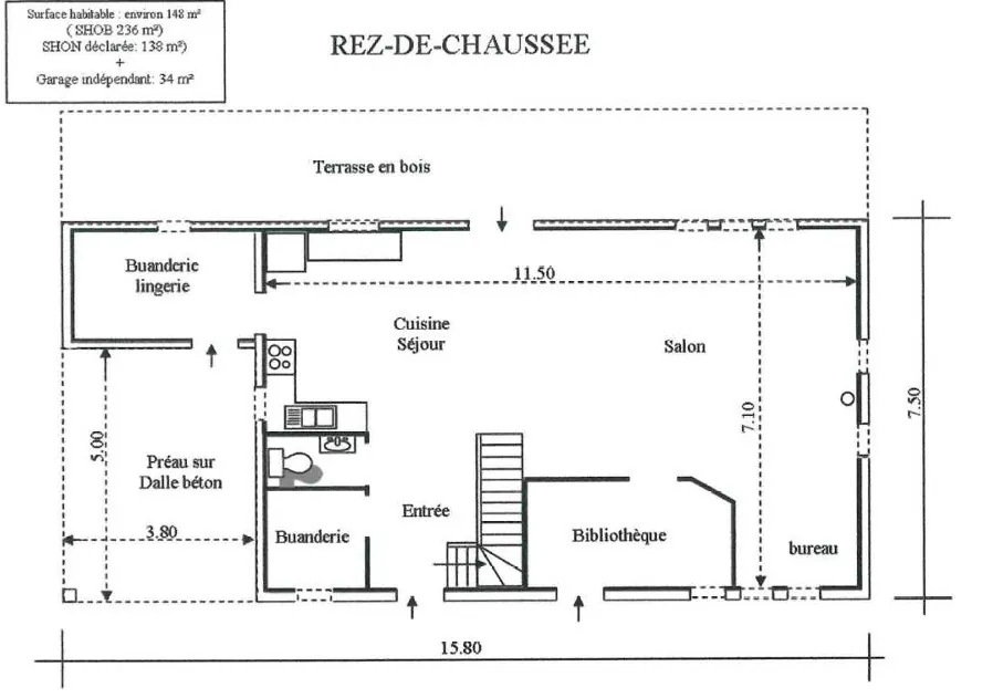 Maison contemporaine en ossature bois avec 4 chambres à Saint Malo de Beignon 