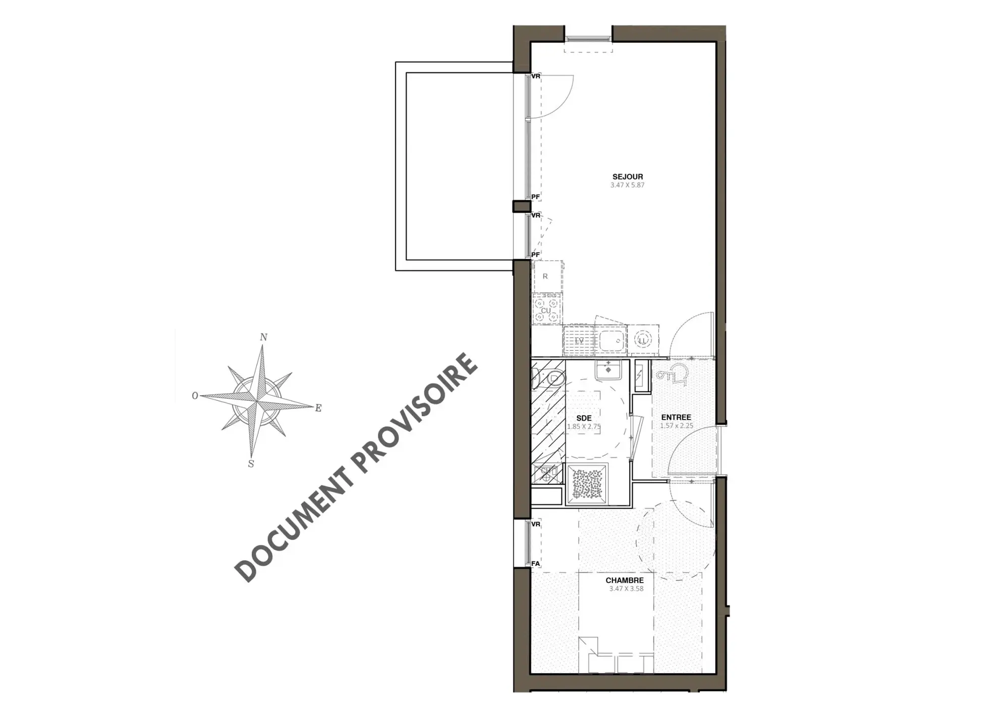 Appartement T2 neuf avec terrasse à Marseille - Quartier Saint-Barthélemy 