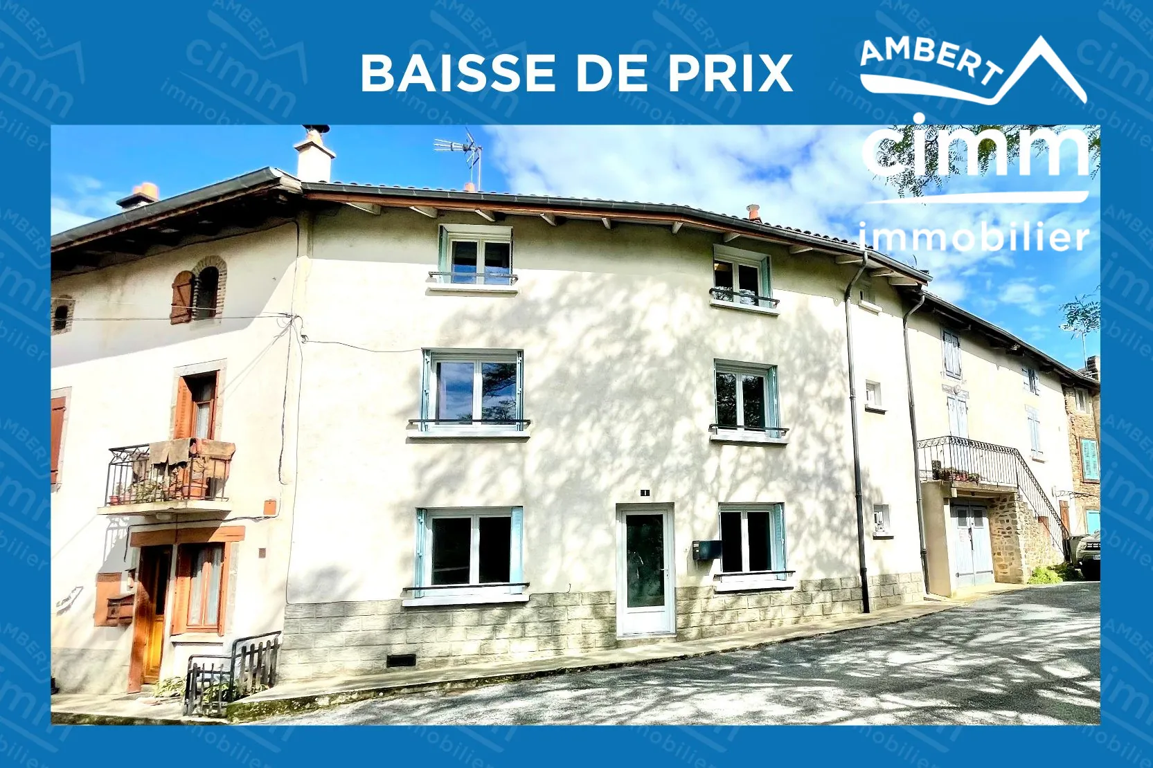 Maison de ville à Arlanc de 82 m² avec cave et jardin commun