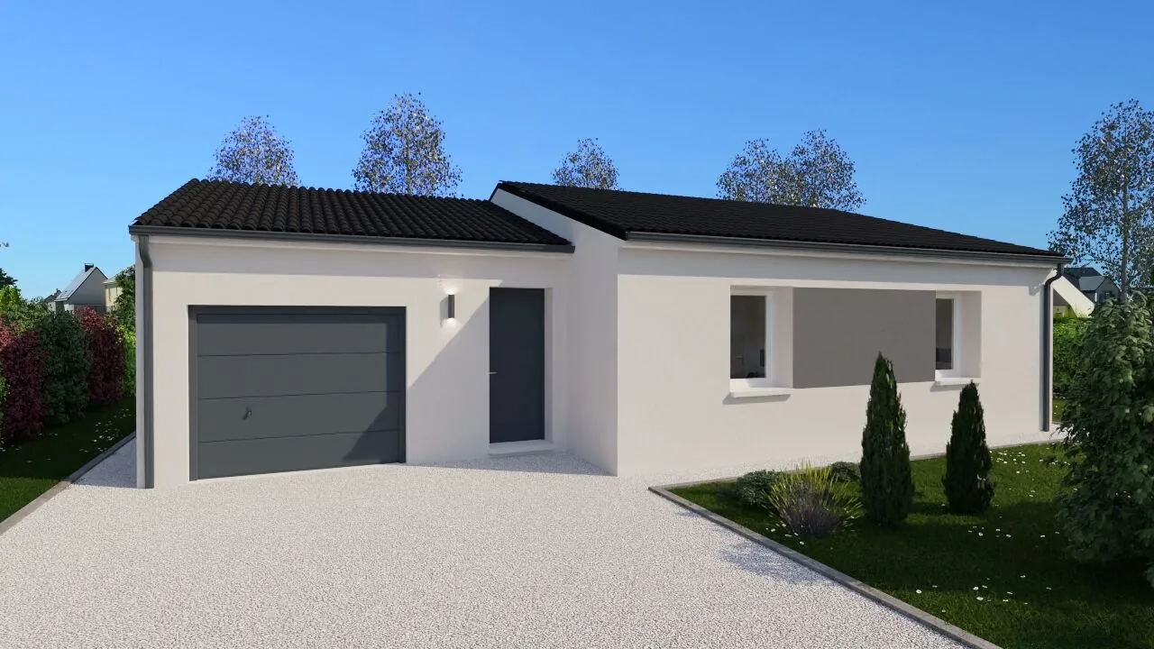 Maison neuve de 87 m² avec 3 chambres à Jaunay-Marigny, construction moderne et conforme aux normes énergétiques