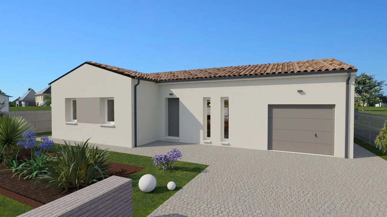 Maison moderne Ibiza de 92 m² à Les Ormes – 3 chambres, garage, haute efficacité énergétique