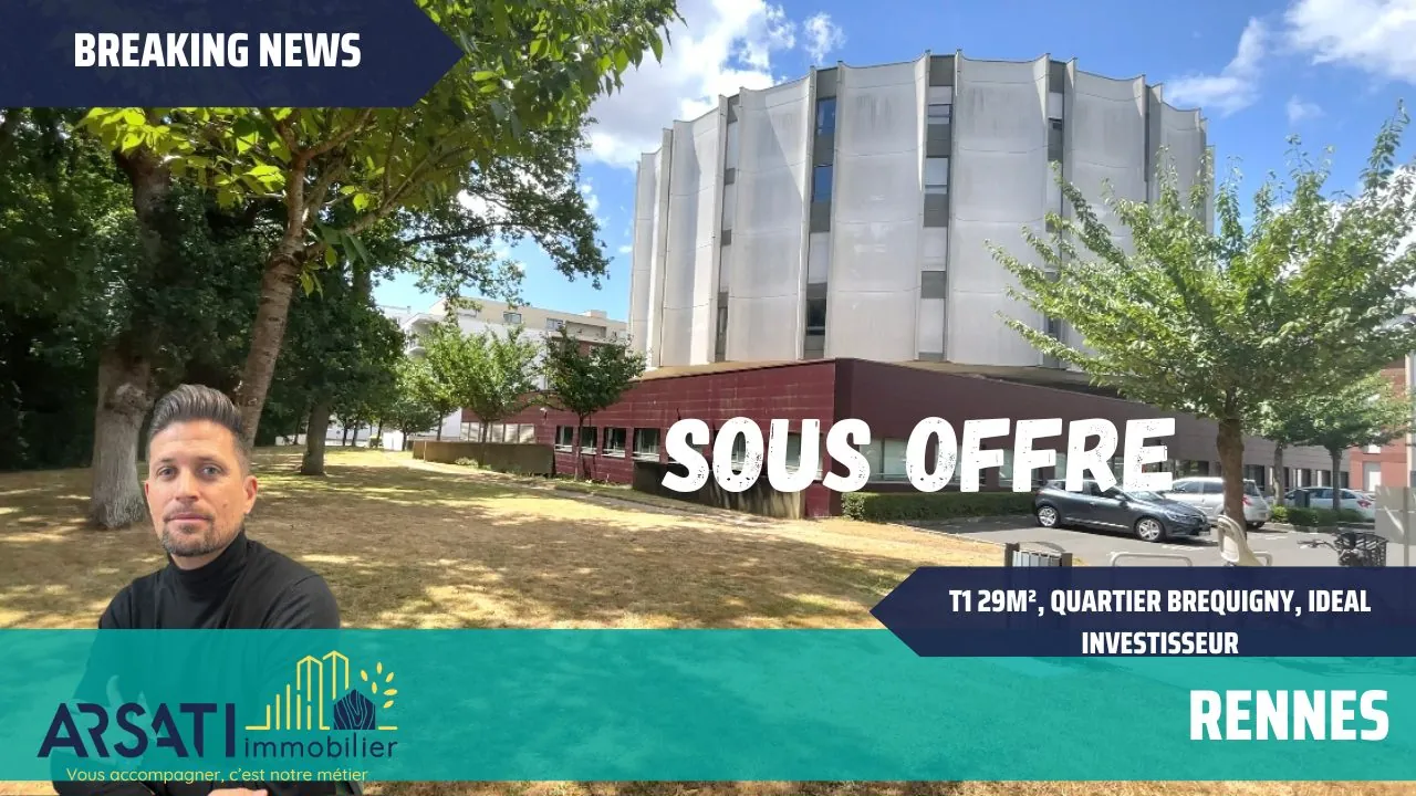 Appartement T1 de 25,75 m² à Rennes, secteur Bréquigny, parfait pour investissement ou premier achat