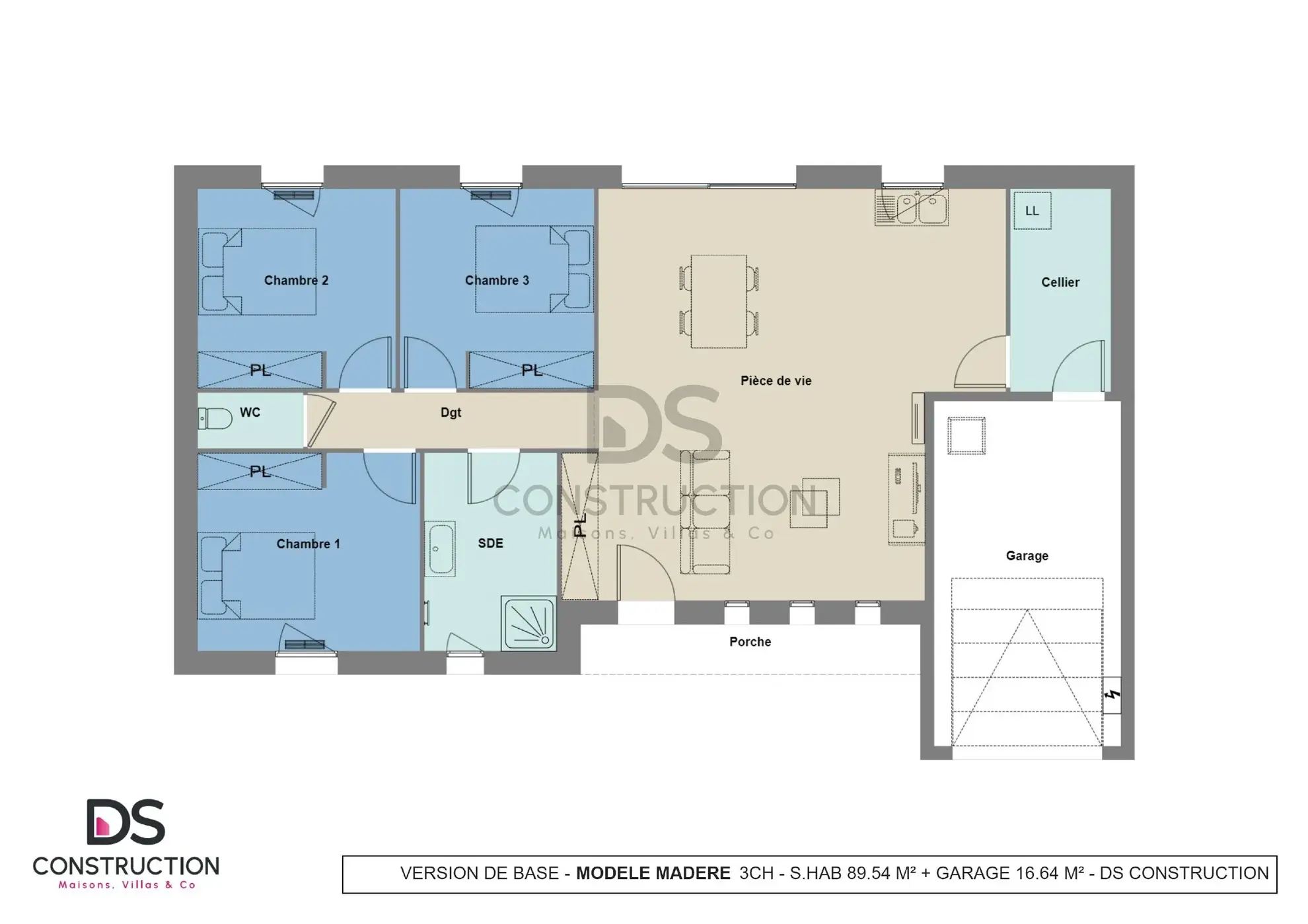 Maison Madère de 89 m² avec 3 chambres à Jaunay-Marigny - Confort et Personnalisation 