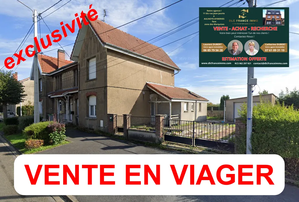 Maison en viager à Aulnoye-Aymeries avec jardin et garage - Faible rente mensuelle