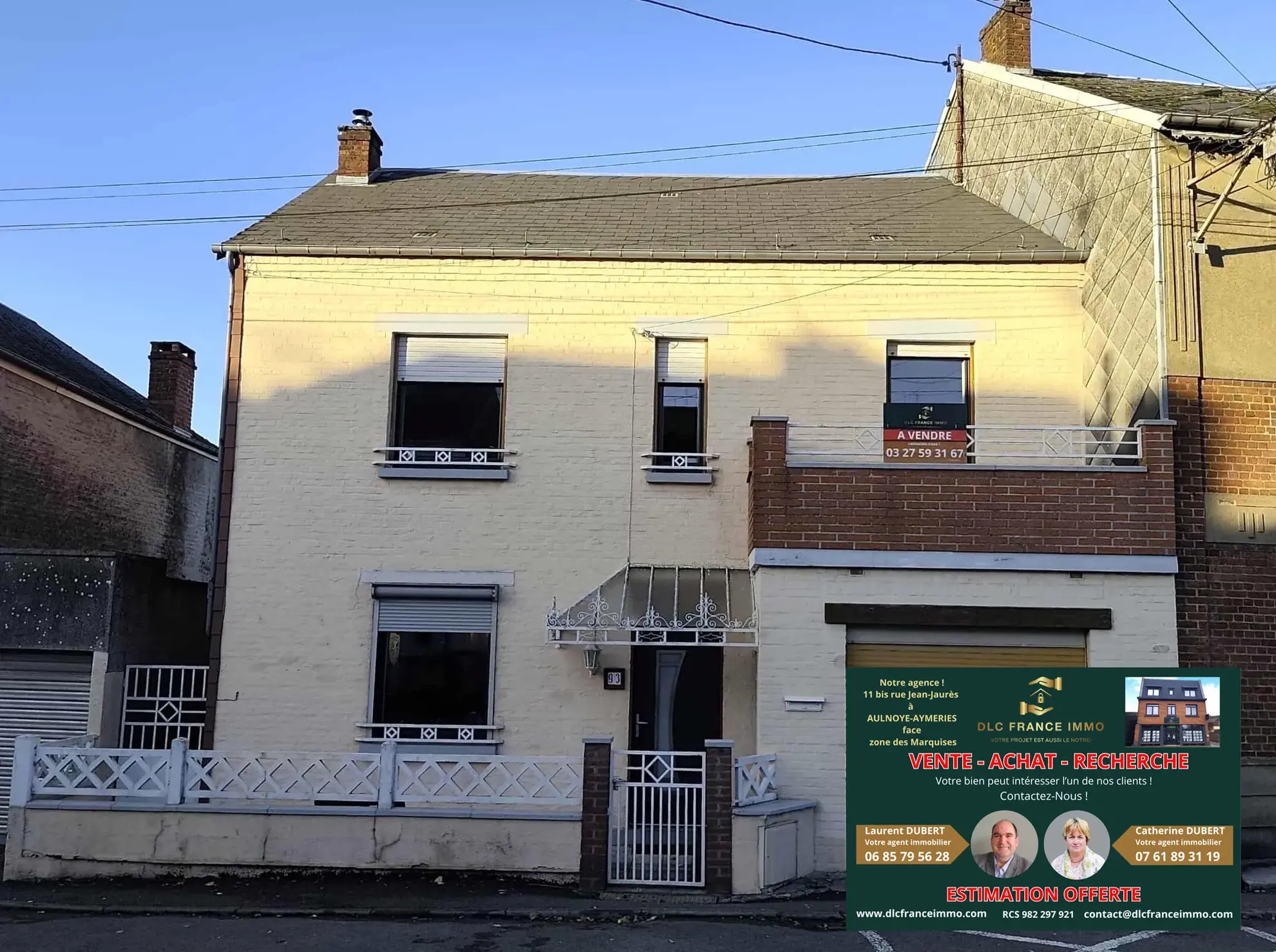 Maison semi-individuelle à vendre à Glageon proche Val Joli, 3 chambres, terrain 504 m²