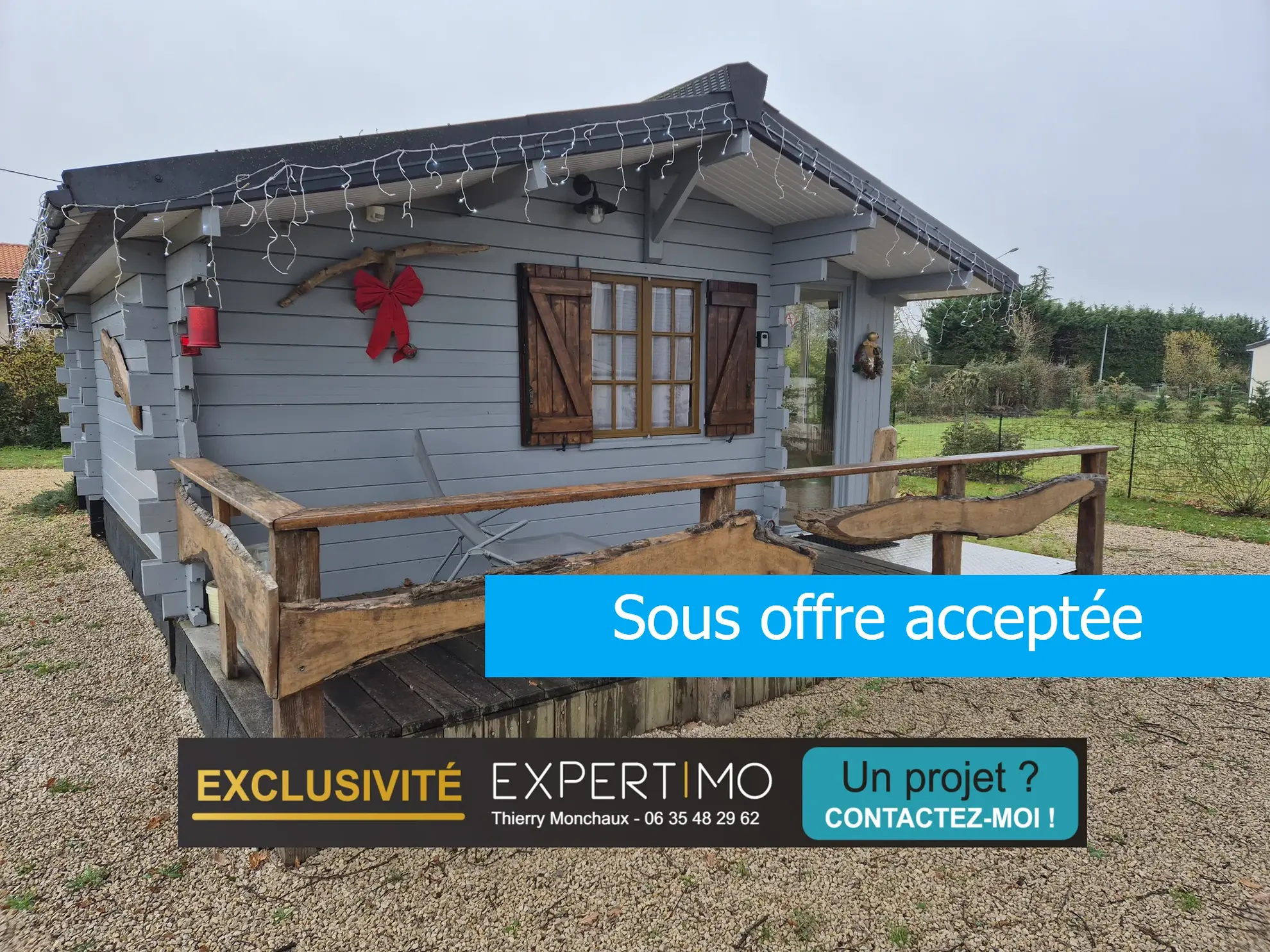 Magnifique chalet en bois entièrement rénové avec terrasse et terrain constructible près de Poitiers