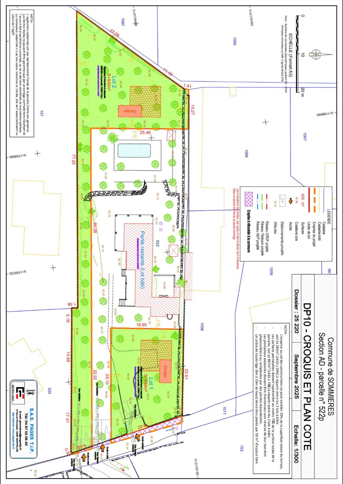 Terrain constructible de 930 m² à Sommieres secteur Mauvalat 
