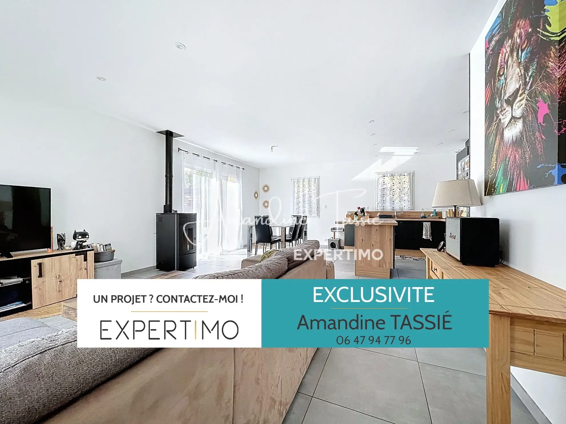 Maison de plain-pied construite en 2021 à Rivière-sur-Tarn, 3 chambres, grande terrasse et parcelle de 5399 m²