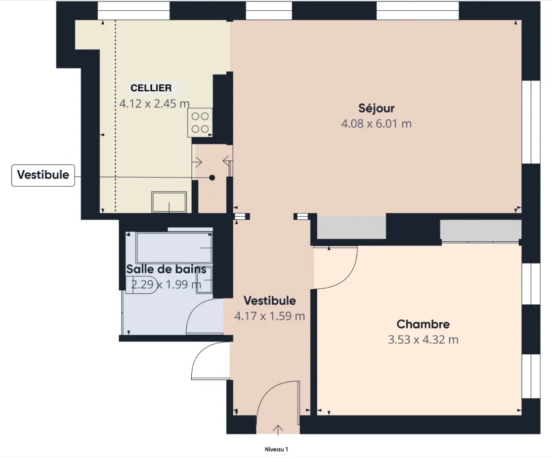 Appartement Type 2 à Nyons de 60 m², rénové et climatisé, proche du centre 