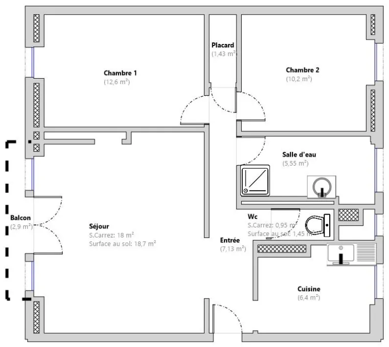 Appartement 3 pièces avec balcon plein sud à Abbeville - Vue sur la collégiale 