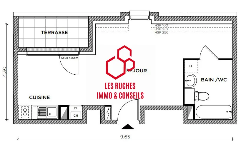 Appartement T1 neuf à vendre à Creil – 33,32 m² avec balcon 