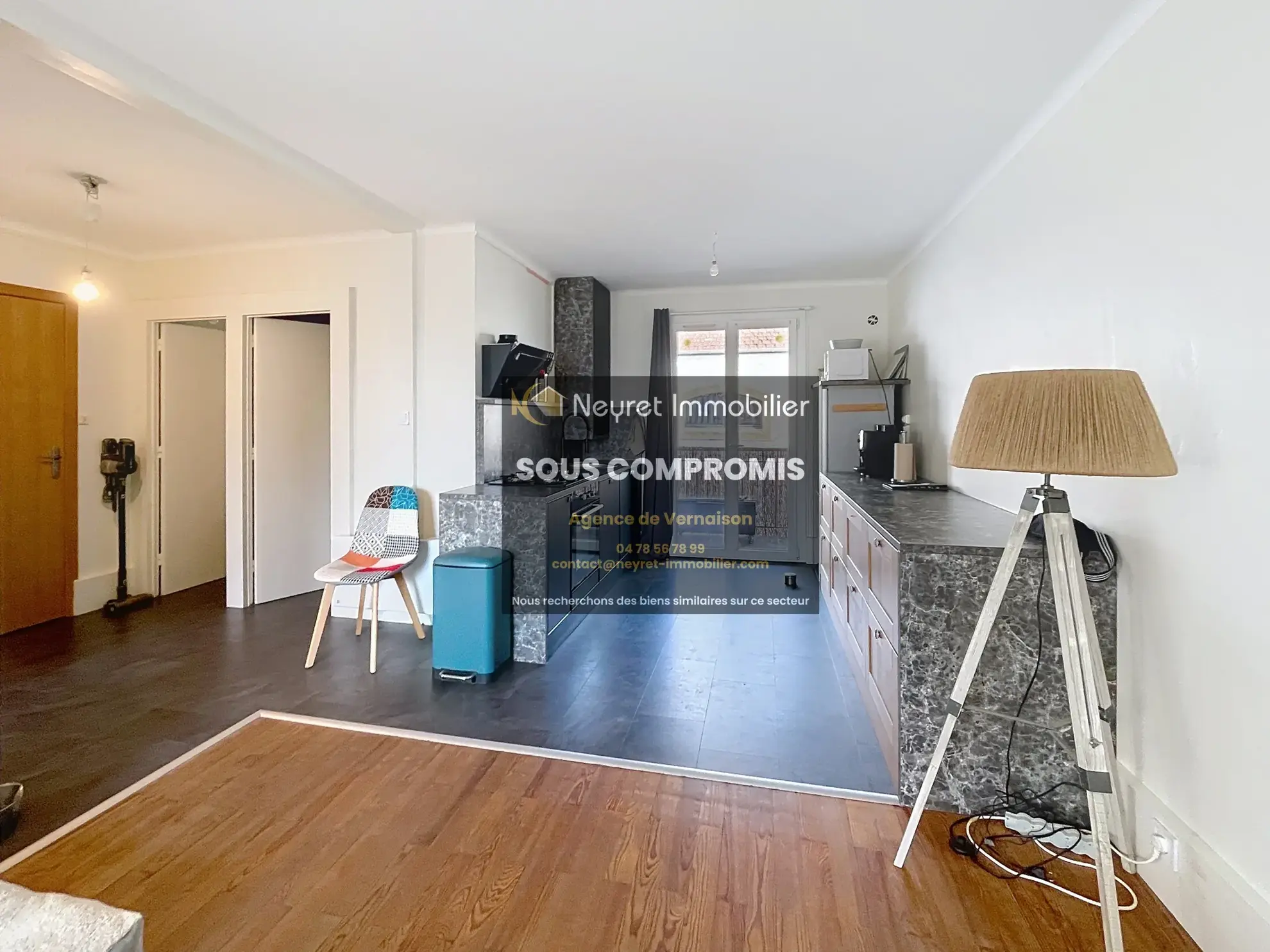 Appartement T2 rénové avec balcon, cave, garage et jardin à Vernaison