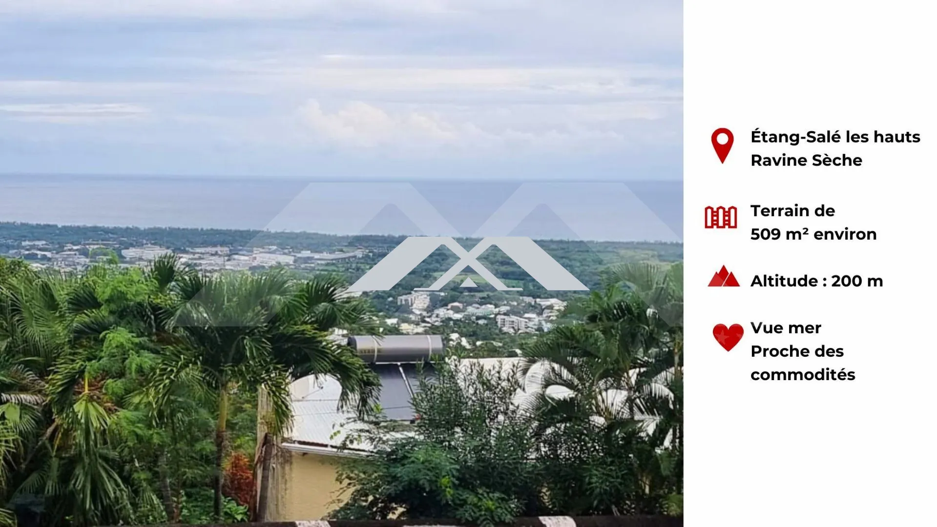 Terrain à vendre de 509 m² avec vue mer à Étang-Salé les Hauts