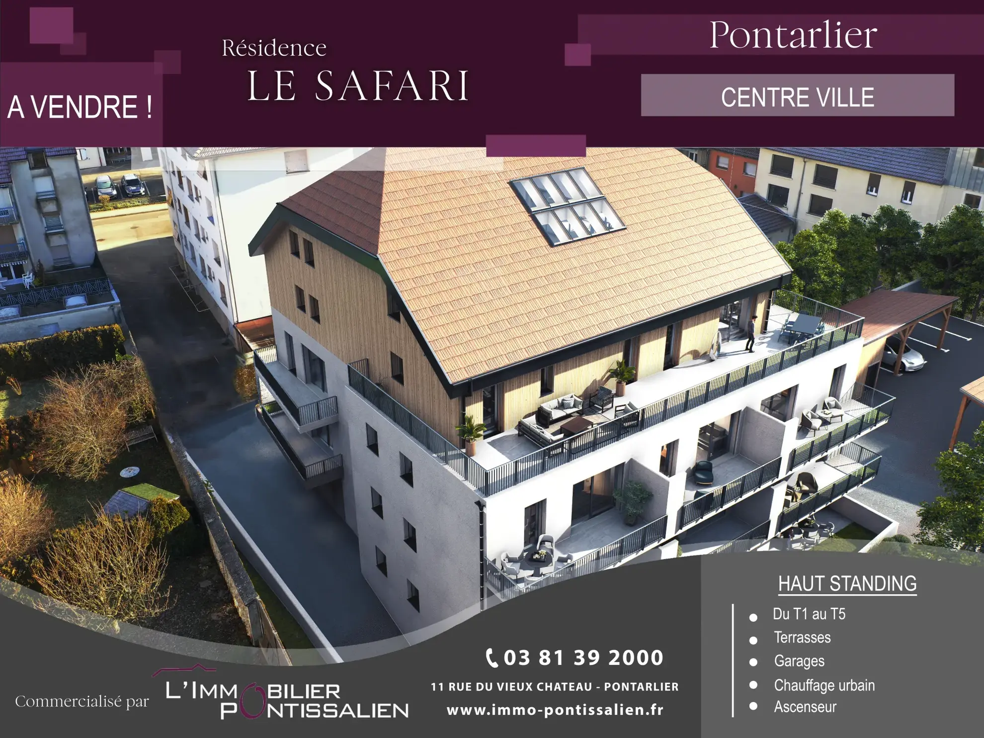 Appartement 2 pièces avec terrasse à Pontarlier, proche Porte Saint Pierre